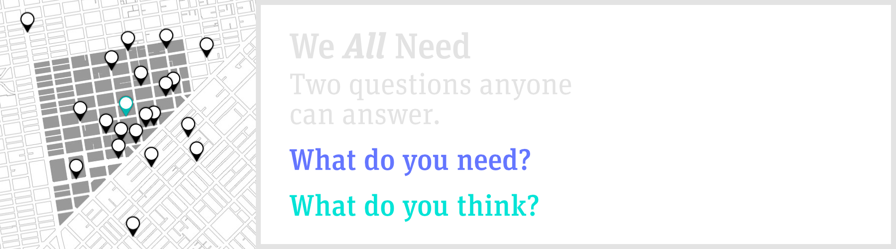 What do you need? What do you think? Two questions anyone can answer. 
