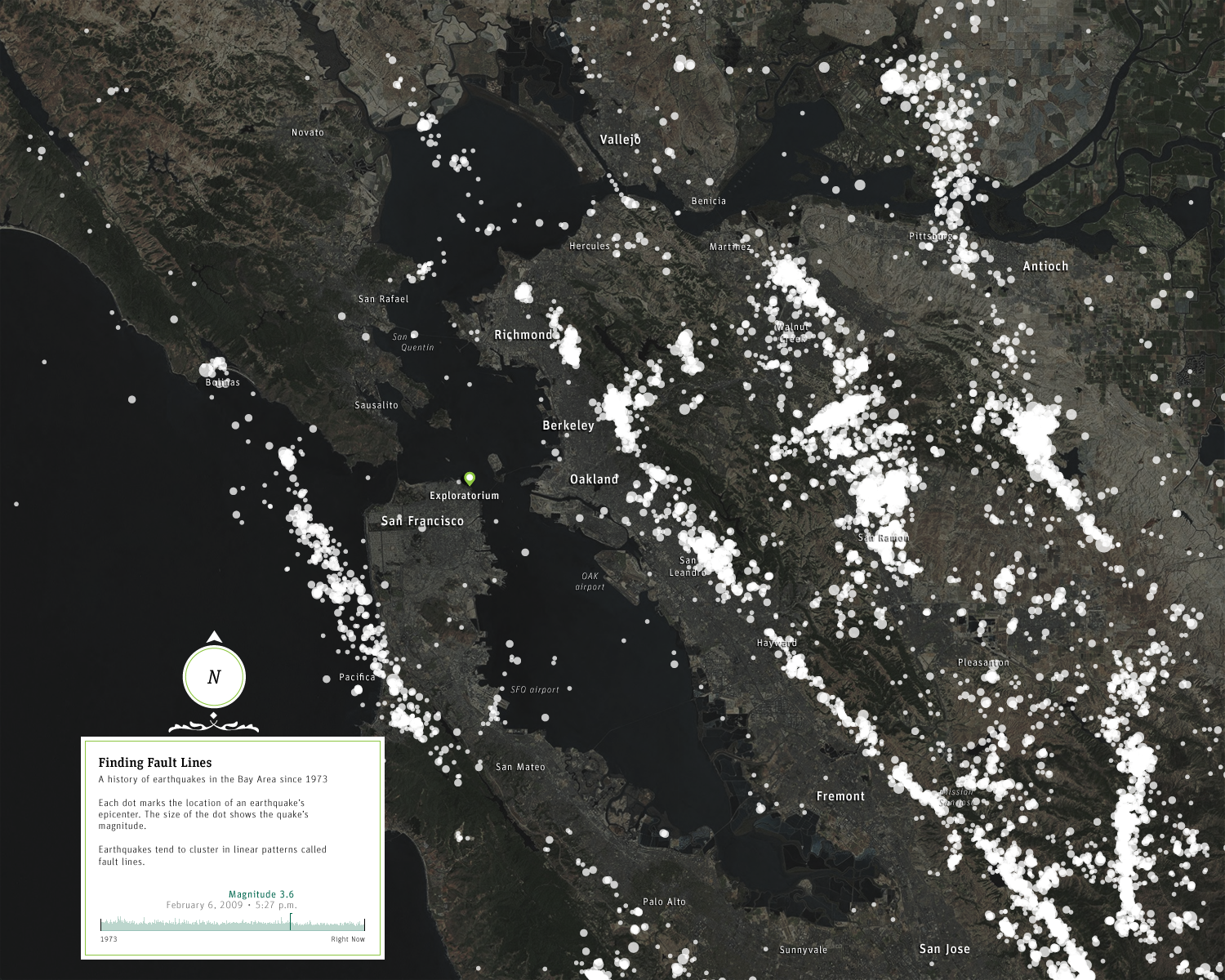 Dynamic Earth earthquakes recorded to date data visualization