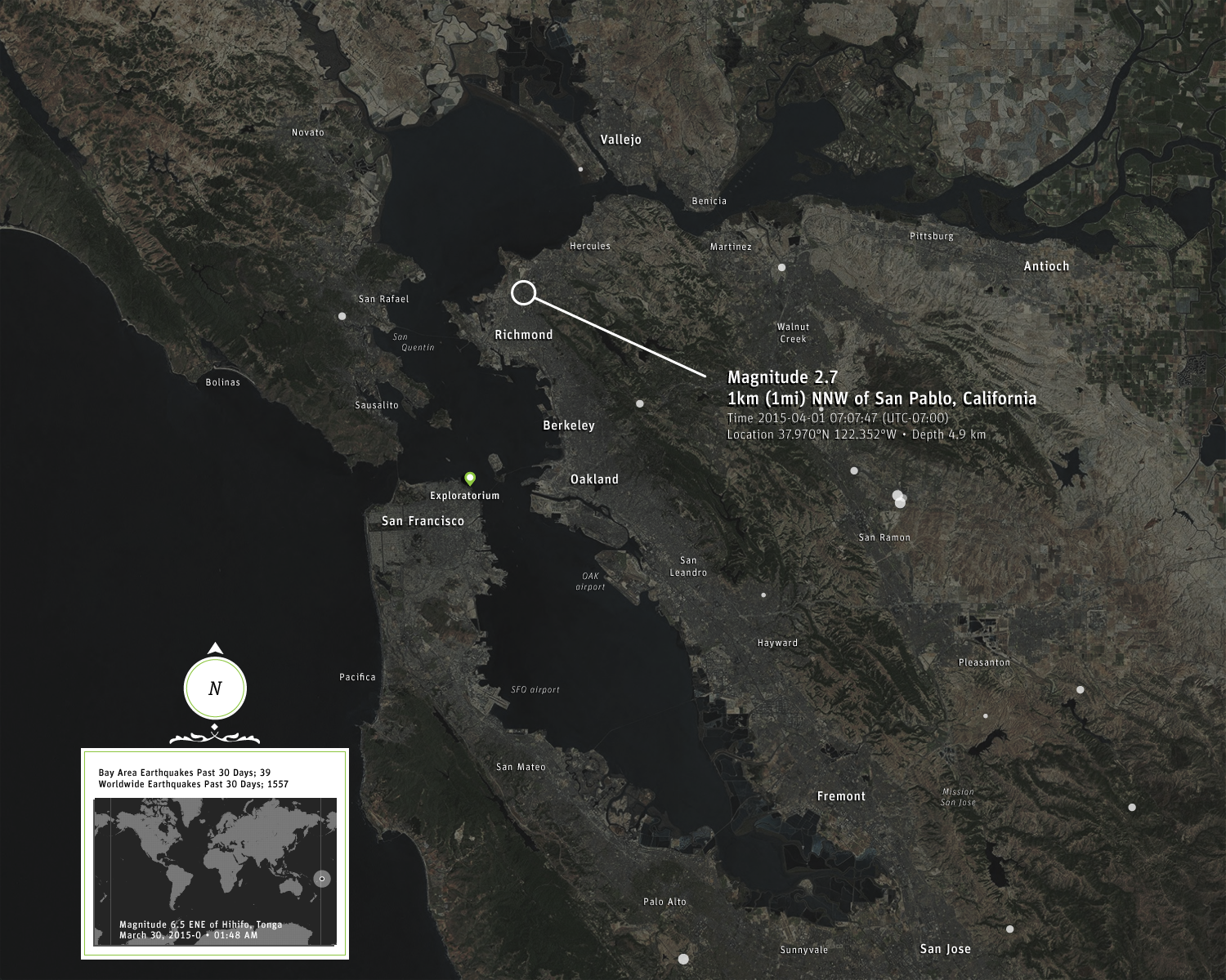 Dynamic Earth live earthquake map data visualization