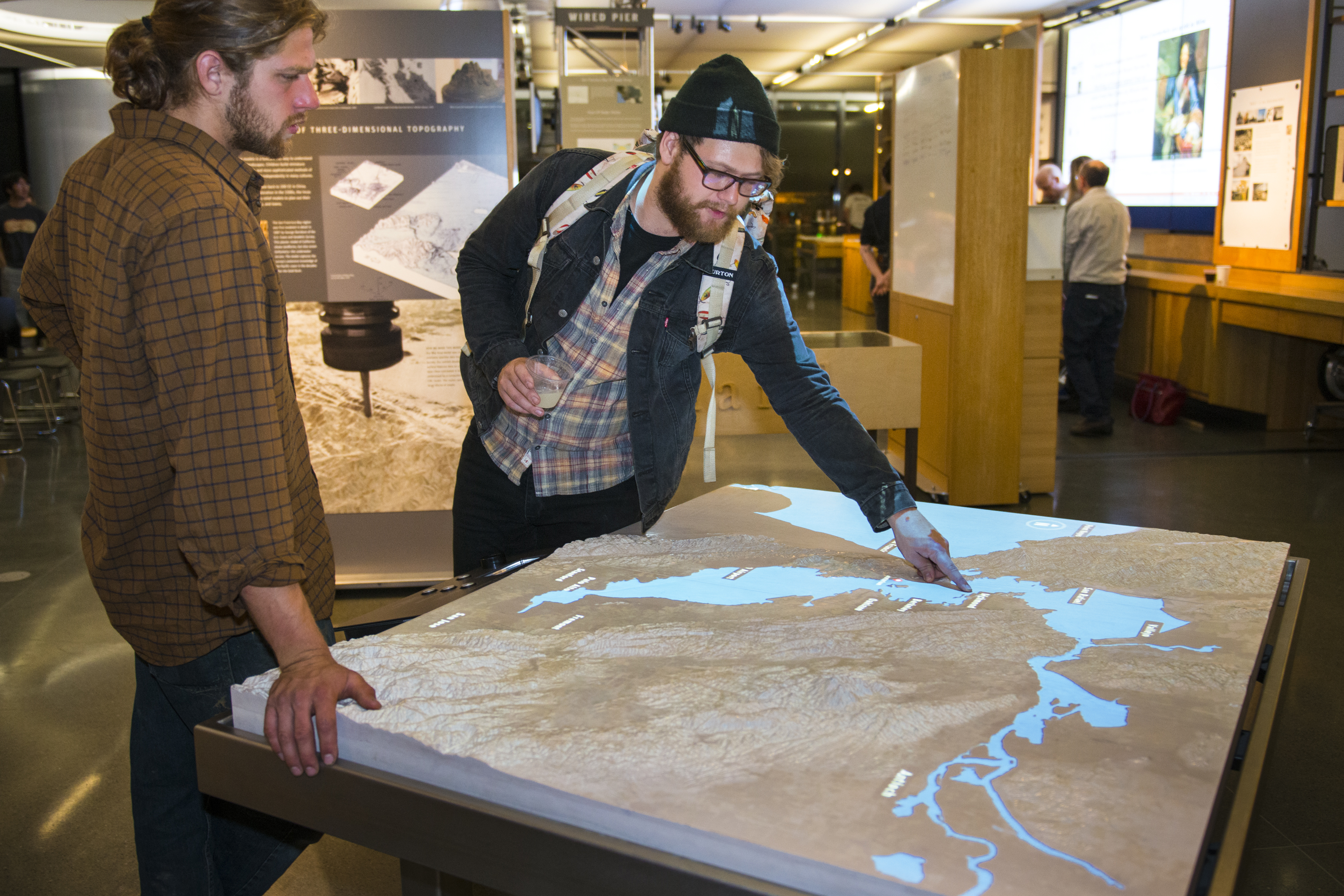 San Francsico Delta map Observatory gallery at the end of Pier 15