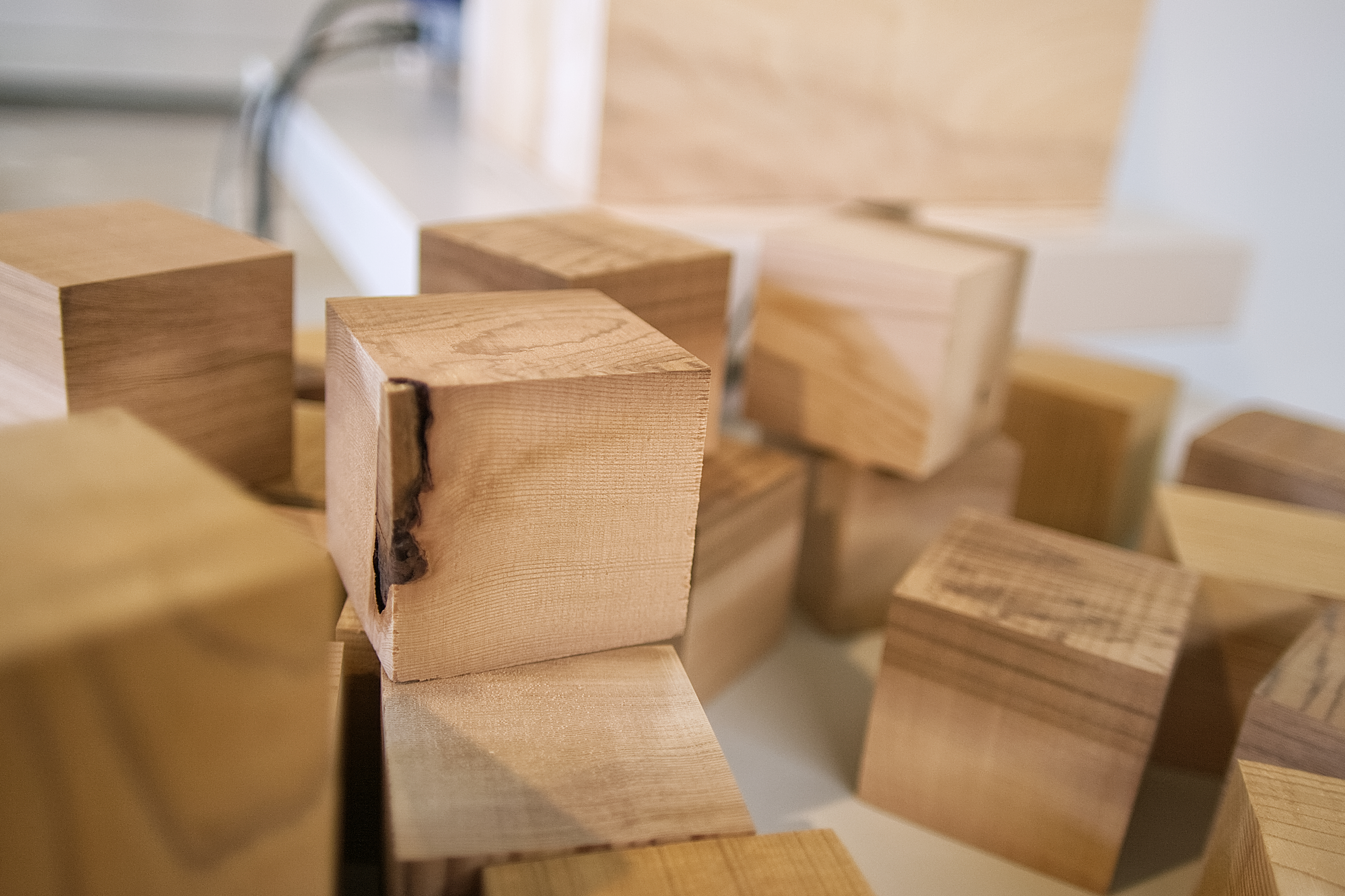 Wooden blocks made of cedar.