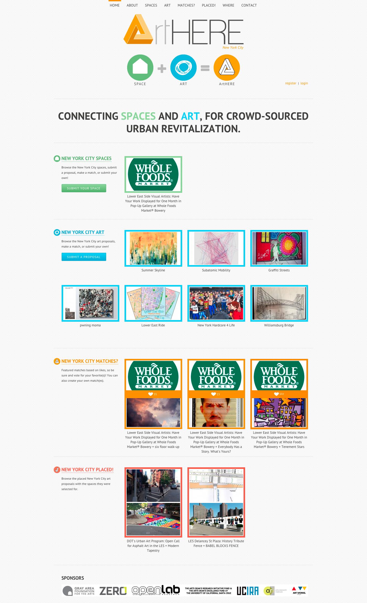 ArtHERE Website Landing Page
