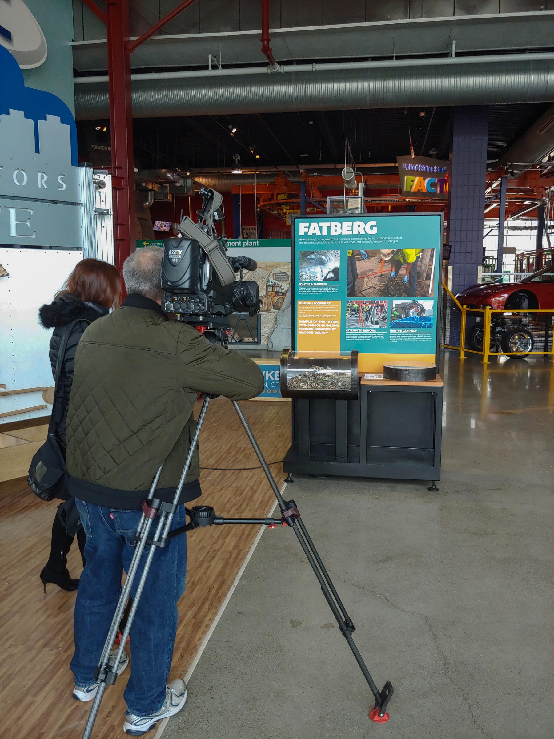 News crew and press coverage.