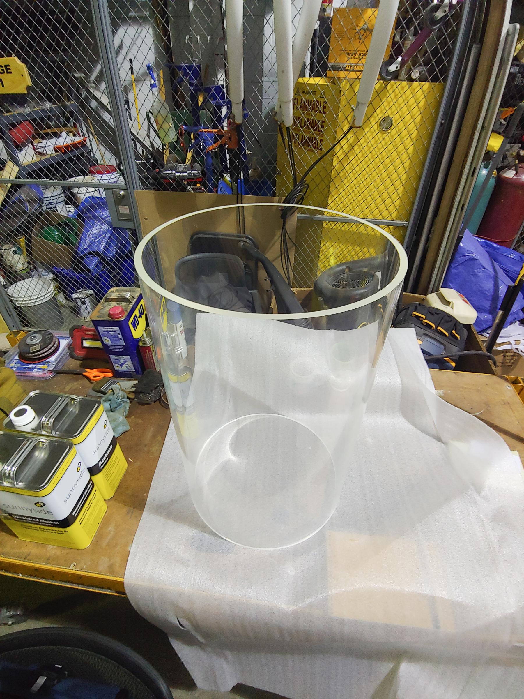 Acrylic glass pipe fresh from the supply.