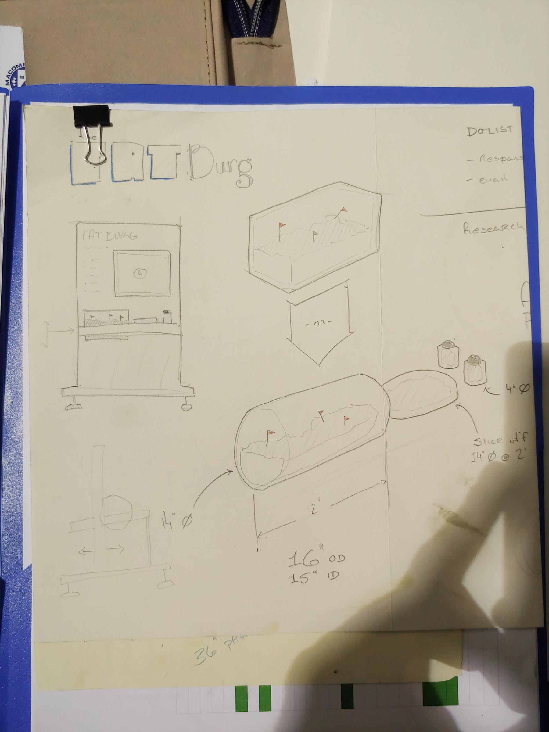 The first sketch before material order. 