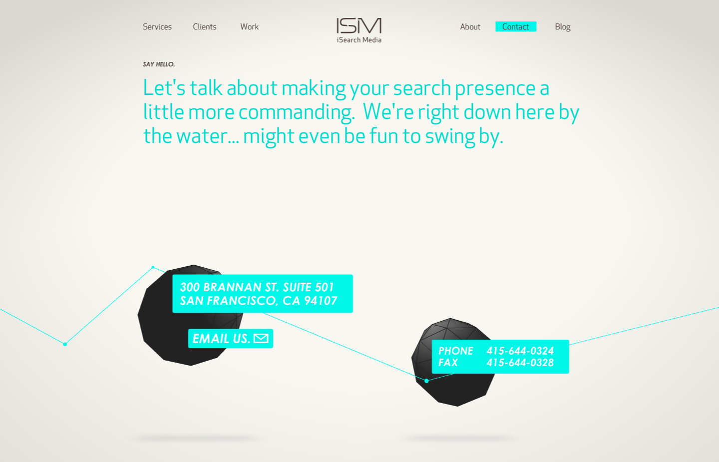 iSearch Media, contact page.