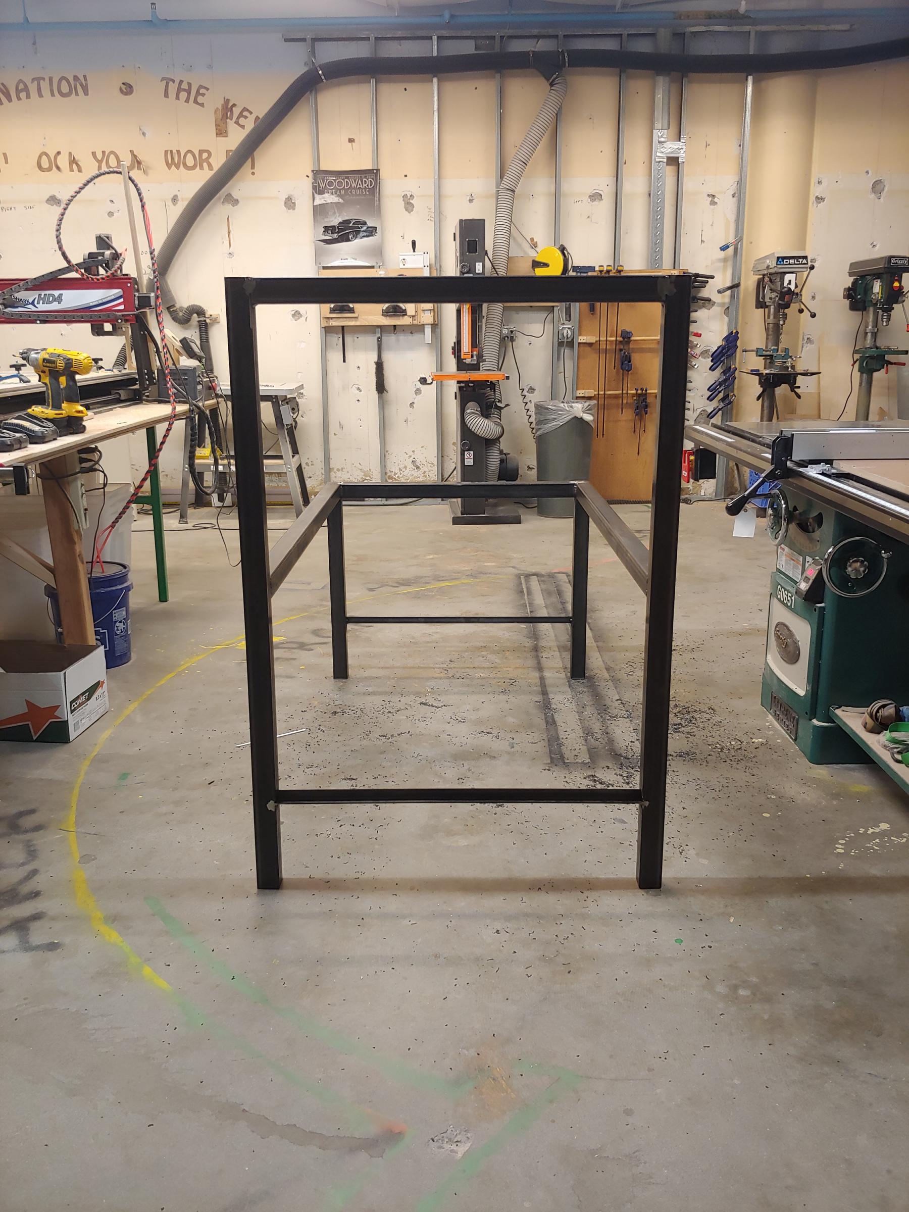 Pinbell table steel work.