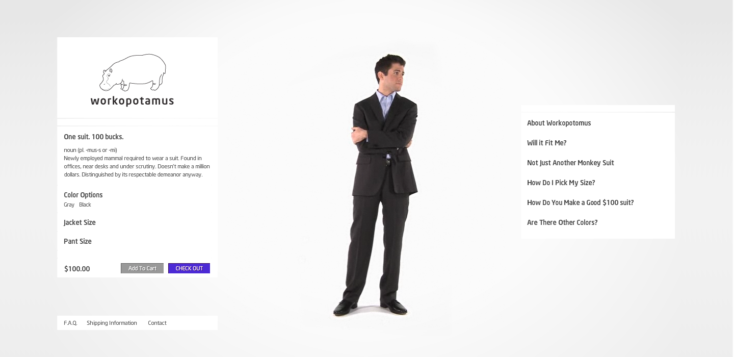 Workopotamus, a suite company, landing page